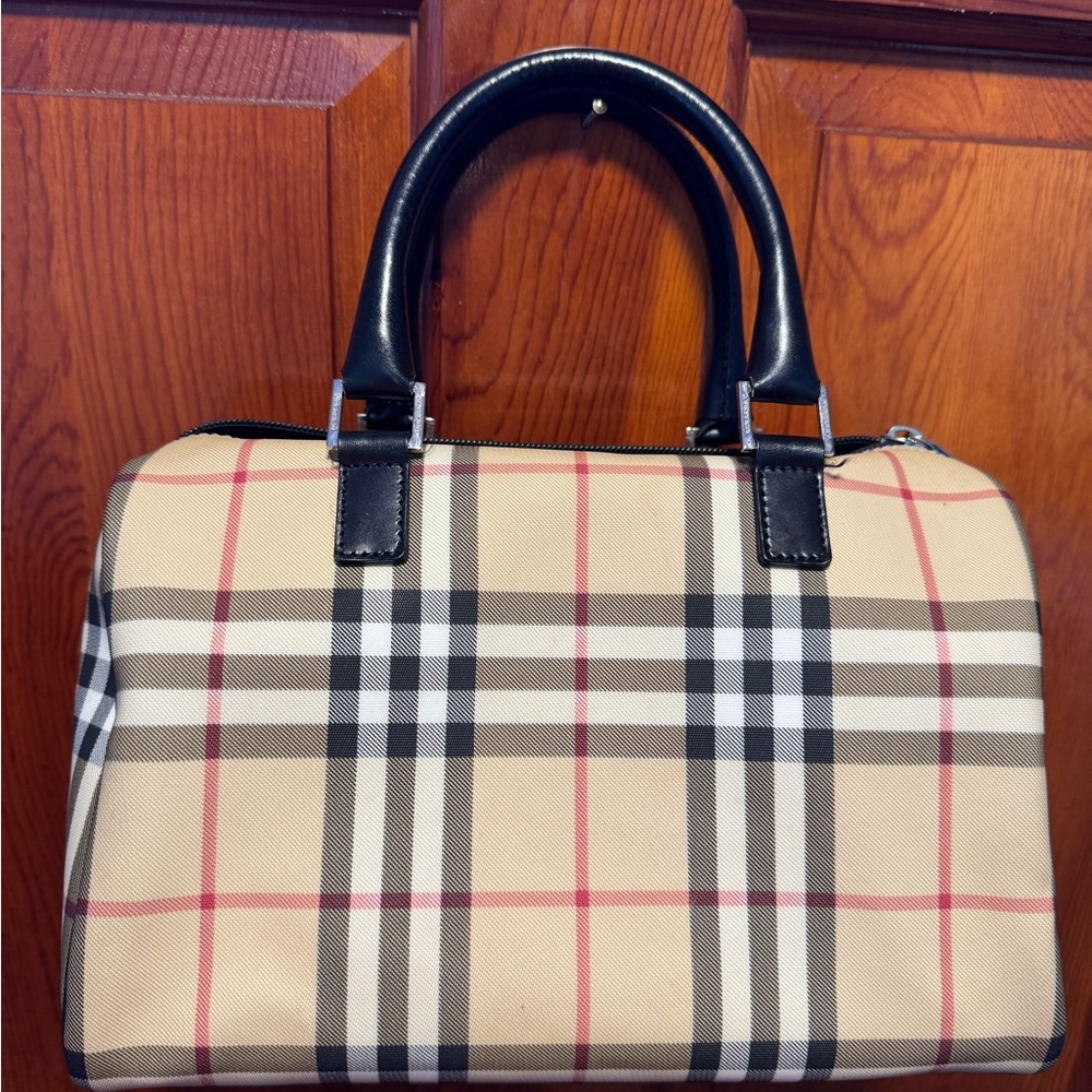 Burberry Tan and Black Plaid Speedy Satchel - Picture 2 of 13